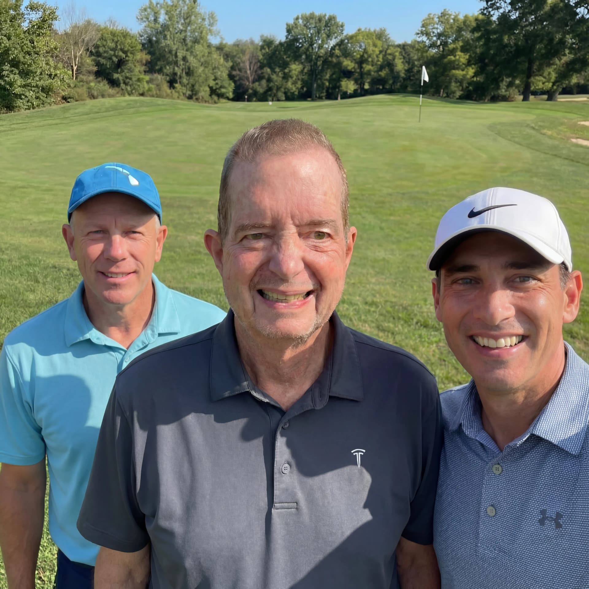 Four golfers smiling at Royal Golf Dar Es Salam Morocco - Jack McCullars hosted golf tour testimonial